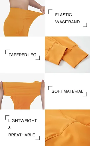 Miniatura 6 de Pantalones deportivos de cintura alta con bolsillos para mujer, pantalones deportivos cónicos para correr, yoga, entrenamiento, atléticos