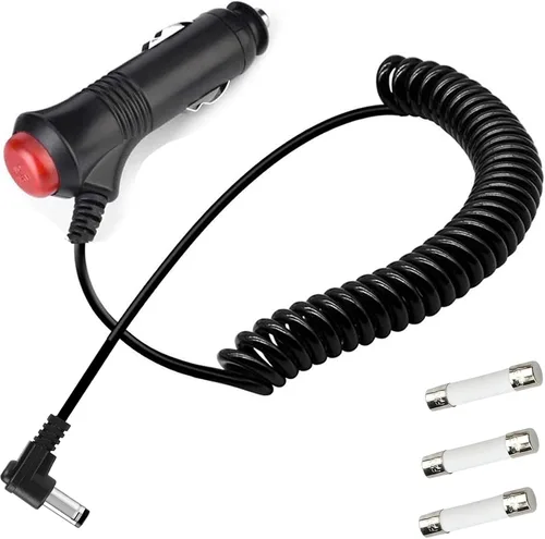 Adaptador de fuente de alimentación para encendedor de cigarrillos de coche 12V/24V, enchufe macho, cable de extensión de 3 m con botón de