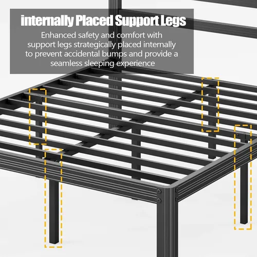 Miniatura 5 de BOSRII Base de cama de tamaño individual de alta calidad, perfil grueso reforzado para una resistencia y durabilidad inigualables, construcción