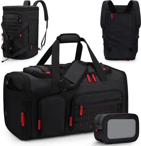 Bolsas de gimnasio para hombres y mujeres, bolsa de viaje deportiva de 45 litros con compartimento para zapatos, mochila de noche 3 en 1 con