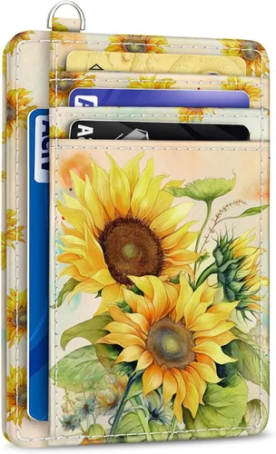 Miniatura 11 de Yonlevres Cartera delgada para tarjetas de crédito, cartera RFID para mujer, bolsillo frontal, soporte para tarjetas pequeñas, estuche para tarjetas