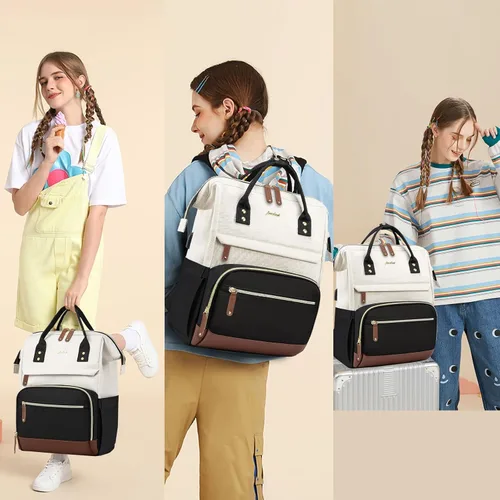 Miniatura 7 de Focdod - Mochila para mujer de 15.6 pulgadas: mochila para computadora portátil, bolsas de trabajo, mochilas con cargador USB, mochila escolar
