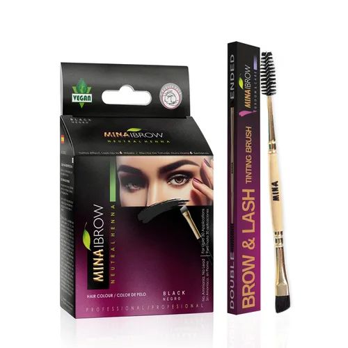 Miniatura 38 de MINA iBrow Kit de Color de Henna Profesional para Cabello con Paquete Combinado de Pincel Cubre Cabello Canoso - Dura hasta 6 semanas Sin