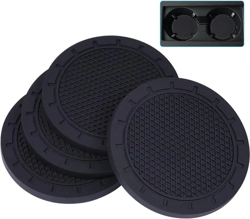Wisdompro - Posavasos para automóvil, paquete de 4 posavasos de PVC para automóvil, antideslizantes, universales, accesorios interiores de