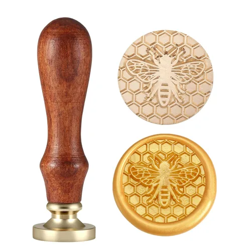 Sello de cera de abeja y panal de abeja, sello de sellado vintage Yoption para invitaciones de boda, álbumes de recortes, cajas de regalo u otros
