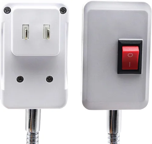 Miniatura 2 de SinLoon Adaptador de enchufe E27/E26 con interruptor de encendido/apagado, bombilla de lámpara de luz de 360 grados, cable de aluminio flexible