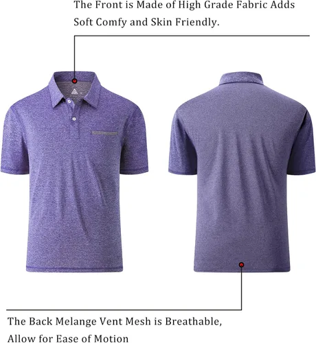 Miniatura 52 de V VALANCH Polo de golf de manga corta para hombre, estilo casual, con cuello que absorbe la humedad