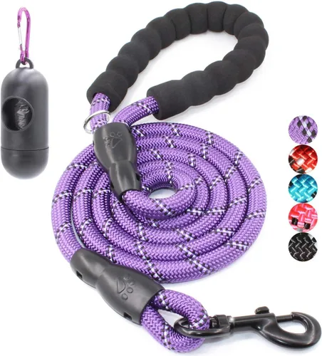 Miniatura 25 de BAAPET Correa para perro de 2/4/5/6 pies con cómodo mango acolchado e hilos altamente reflectantes para perros pequeños, medianos y grandes