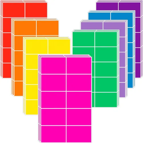 YSHIHE Etiquetas Adhesivas de Colores de 3 x 2 Pulgadas Rectangulares Etiquetas de Mudanza 8 Colores Etiquetas Grandes de Codificación por Colores -