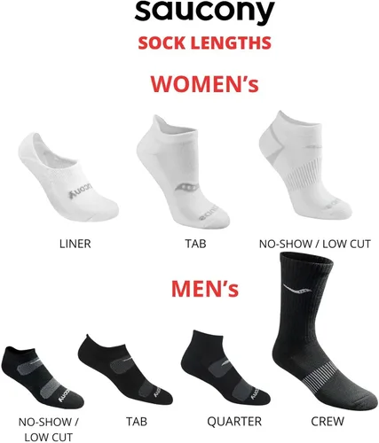 Miniatura 3 de Saucony Calcetines deportivos de rendimiento para mujer RunDry con tabique en el talón, disponibles en tallas S-L (8, 16, 24 pares)