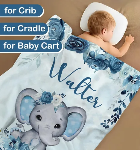 Miniatura 5 de Manta de Bebé Personalizada para Niños, Manta de Bebé Personalizada con Nombre, Mantas Personalizadas con Nombre Suaves y Acogedoras para Niños