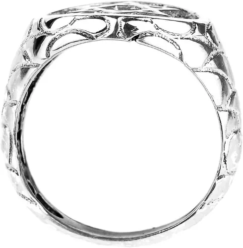 Miniatura 2 de Claddagh Gold Anillo de plata de ley 925 con textura de estrella de David para hombre