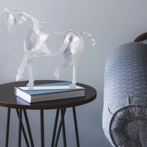 Miniatura 3 de SunBlogs Art Estatua de caballo hecha a mano, decoración rústica única para oficina y hogar, escultura de metal 100% pintada a mano, regalo perfecto