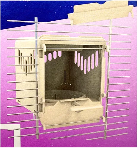 Miniatura 6 de Caja nido de plástico para pájaros, taza nido extraíble y portátil con puerta trasera corredera para una fácil limpieza y depósito para almacenar