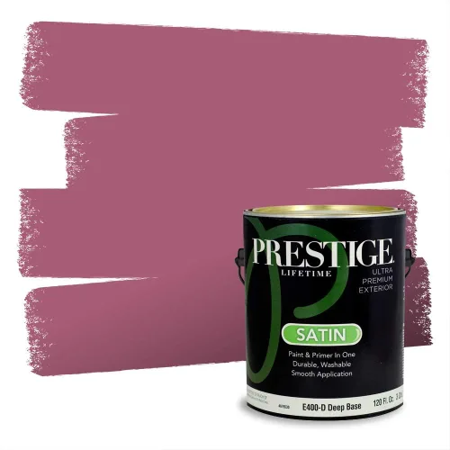 Miniatura 199 de Prestige Paints Pintura exterior e imprimación en uno, 1 galón, plano, coincidencia comparable de Valspar* Amber Rose*