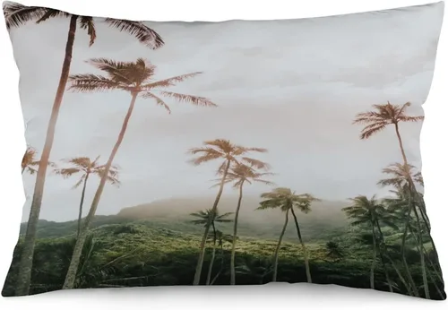 Miniatura 34 de Protector de almohada de playa con palmeras tropicales de 16 x 14 pulgadas, palmeras de playa, paisaje marino costero, decorativo, rectangular