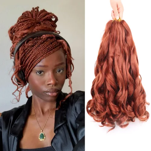 Miniatura 63 de Cabello rizado francés para trenzar de 12 pulgadas, 8 paquetes de cabello rizado preestirado para trenzas de caja, rizos franceses, trenzas