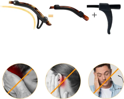 Miniatura 5 de SMARTTOP - Fundas de orejas antideslizantes para gafas, sujetadores de orejas de silicona suave para hombres, mujeres y niños, para deportes, Negro