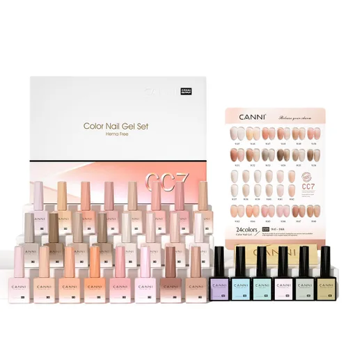 Miniatura 10 de CANNI 30 piezas de 9 ml de kit de esmalte de uñas de gel sin hema, kit de esmalte de uñas de gel de color rojo oscuro, rosa intenso, púrpura