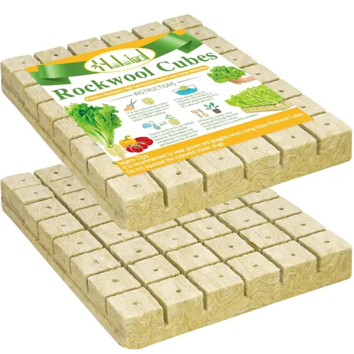 Cubos de lana de roca de 5 cm de Halatool para jardín, cubos de lana de roca para hidroponía, cubos de plantación de lana de roca para cultivo sin 2