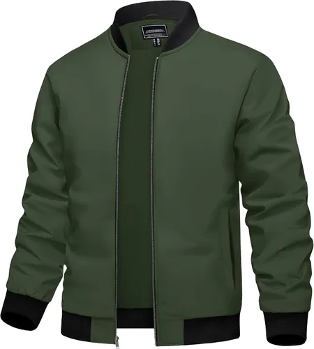 Miniatura 13 de TACVASEN Chaqueta Ligera para Hombre Chaqueta Bomber de Primavera Otoño Rompevientos Abrigos Casuales Elegantes con Bolsillos