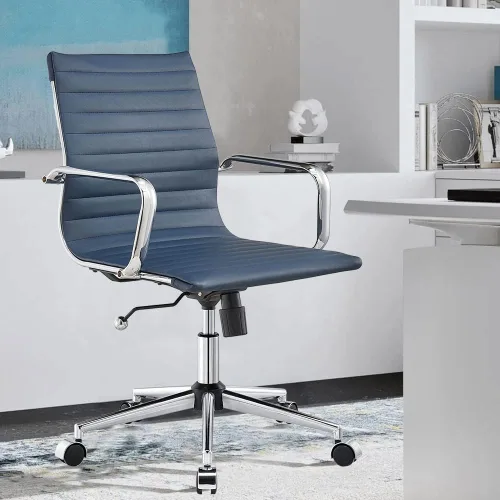 Miniatura 9 de Silla de oficina gris, ergonómica, silla de escritorio para computadora, silla ejecutiva para sala de conferencias, silla de oficina moderna