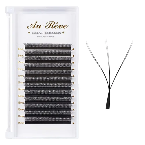 Miniatura 49 de Extensiones de pestañas YY, extensiones de pestañas Y, rizo D, 0.003 in, 0.472 in, bandeja mixta en forma de Y, volumen 4D, pestañas postizas de uso