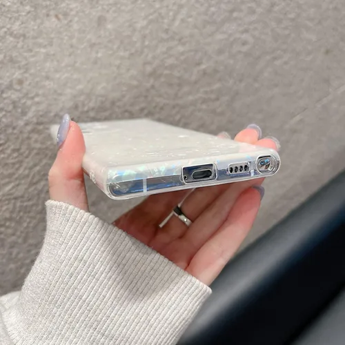 Miniatura 9 de J.west Funda para Galaxy S22 Ultra 5G, con purpurina brillante translúcida translúcida de ópalo colorido diseño de lámina fina con estampado