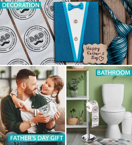 Miniatura 5 de Printed TP Rollo de papel higiénico impreso con diseño de bigote para el día del padre, divertido regalo de broma, regalos lindos para papá, marido
