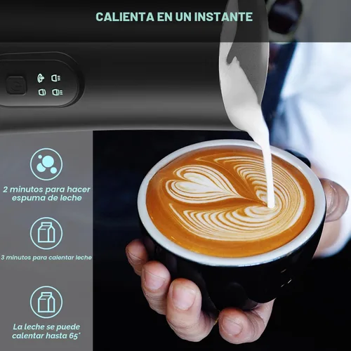 Miniatura 4 de Espumador de leche eléctrico, vaporizador de leche 4 en 1, máquina automática de espuma caliente y fría de 11.8oz/350ml para café, café con leche