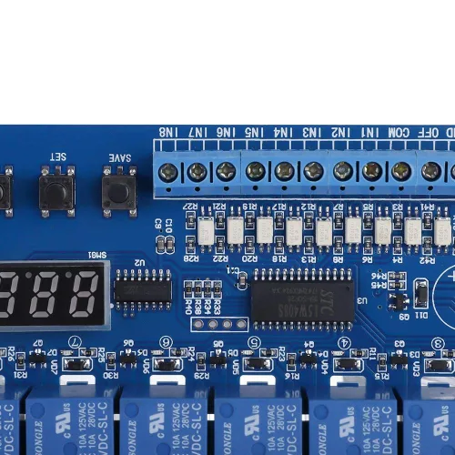 Miniatura 7 de Relé multifunción, 8-36V 8-Channel Multifunción Relé de Retardo de Tiempo Interfaz Módulo de Junta Optoacoplador LED