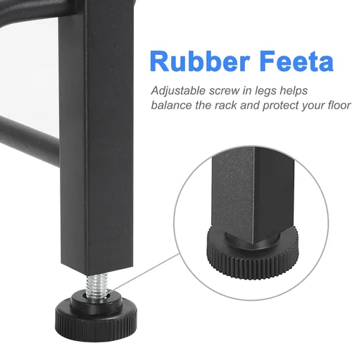 Miniatura 6 de MOOACE Estante para jarra de agua de 4 niveles, organizador de 5 galones con estantes de almacenamiento, color negro