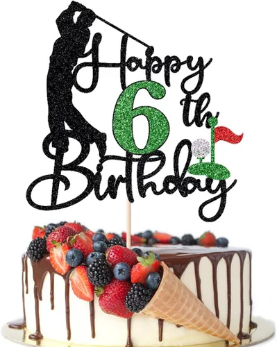 Miniatura 24 de Golf Happy 10th Birthday Cake Topper, Golfer/Sports Themed Birthday or Retirement Cake Decorations,Golf Ten 10 Years Old Ball Player Sport Themed