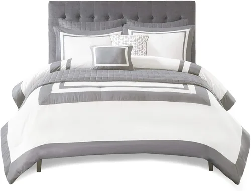 Miniatura 8 de Madison Park Heritage - Juego de edredón y colcha combinado, diseño moderno de lujo, ropa de cama alternativa de plumón para todas las estaciones