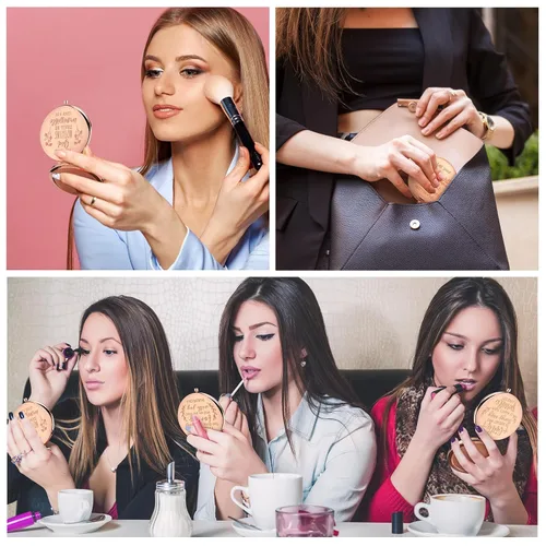 Miniatura 7 de Huwena 12 piezas de espejo cristiano para mujeres, versículo bíblico a granel, espejo de bolsillo compacto plegable, regalo religioso inspirador