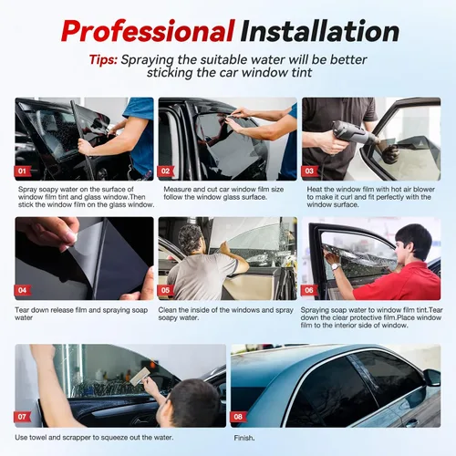 Miniatura 17 de Vepagoo 3% VLT - Tinte para ventana de automóvil, (20 pulgadas x 20 pies), opaco para ventanas laterales, máxima privacidad y rechazo de calor