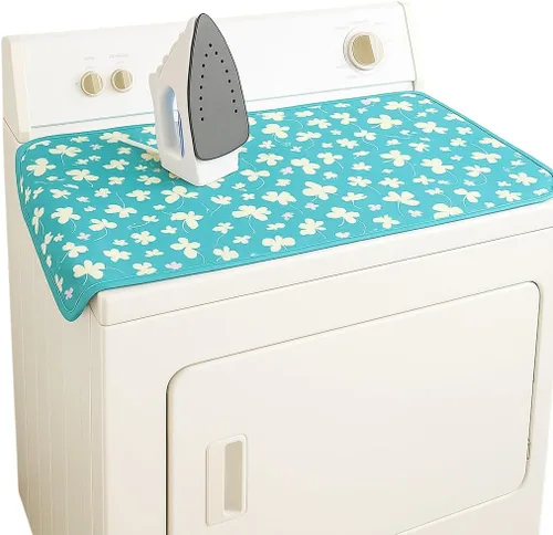 FlMagnetic - Tapete de planchado para lavadora y secadora, 18 x 31 pulgadas, manta de planchado plegable acolchada, antideslizante, resistente al