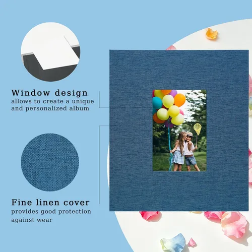 Miniatura 2 de Álbum de fotos de 8 x 10 pulgadas, paquete de 2 libros de fotos de lino, álbum de 26 páginas con capacidad para 52 fotos, carpeta de presentación