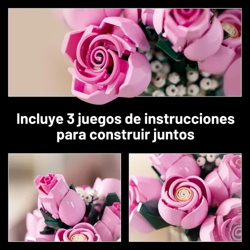 Miniatura 5 de LEGO Botanicals 10374 - Ramo de rosas artificiales, bloques de construcción para adultos, mayores de 18 años, regalos para cumpleaños para ella