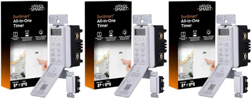 myTouchSmart 33861 LE Temporizador digital de pared, interruptor de puerta de empuje, pantalla LED retroiluminada, 8 tiempos de encendido/apagado