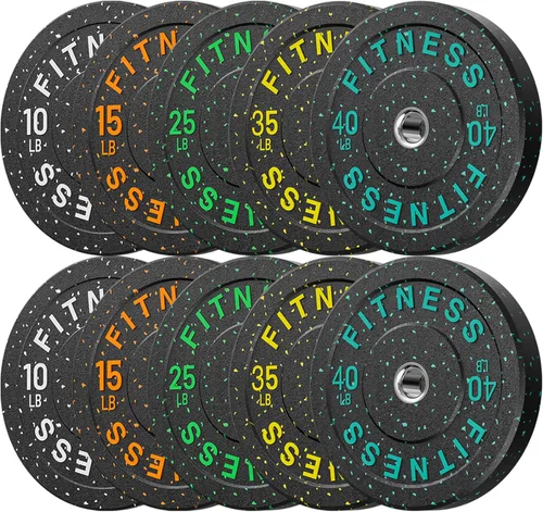 Miniatura 67 de Discos de peso olímpicos de 2 pulgadas y caucho para barras, discos para gimnasio en casa, entrenamiento de fuerza y levantamiento de pesas, 10 a