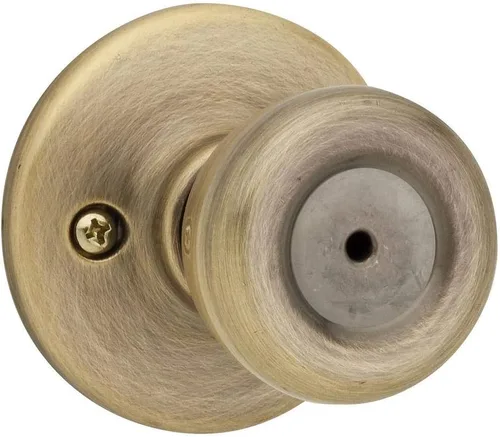 Miniatura 2 de Kwikset Tylo Pomo de Puerta Ficticio, Manija de Una Sola Cara para Armarios, Puertas Dobles Francesas y Despensa, Pomo de Puerta Interior de Latón
