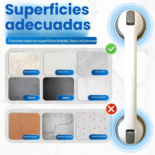 Miniatura 5 de Mangos para baño y ducha de Changing Lifestyles con agarre seguro de 17 pulgadas, 16.5, Blanco Blanco/Gris