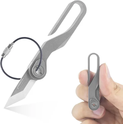 ThruNite Llavero pequeño de aleación de titanio, herramienta EDC para llaves, mini cuchillo plegable de bolsillo con llavero, organizador de llaves,