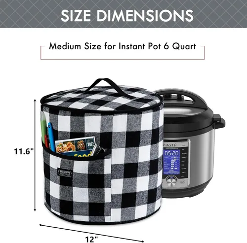 Miniatura 4 de BAGSPRITE Cubierta antipolvo compatible con Instant Pot 6 cuartos de galón, cubierta aislada para olla a presión con bolsillos para accesorios