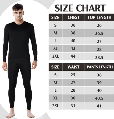 Miniatura 6 de Patelai 5 Conjuntos de ropa interior térmica para hombre, forro polar, capa base larga para invierno