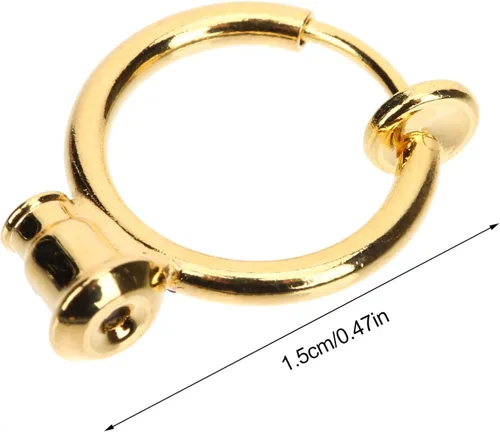 Miniatura 2 de EXCEART 32 piezas convertidor de aretes brillantes accesorios de joyería de plata para convertir aretes a clip en la parte trasera de aretes