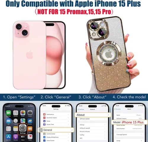Miniatura 230 de Misscase Funda magnética con purpurina para iPhone 11 compatible con MagSafe, protección completa, delgada, a prueba de golpes, antiarañazos