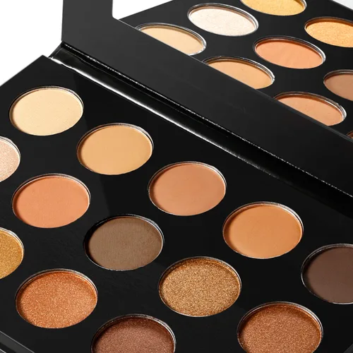 Miniatura 4 de Paleta de sombra de ojos Nude Gold Natural Desnuda Ahumada Cálido Neutro 15 tonos, DE'LANCI Paleta de sombra de ojos ultra-mezclable de alta