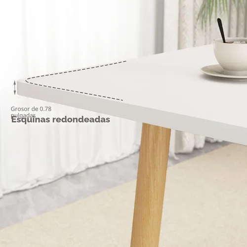 Miniatura 9 de 47" personas giratorias plegables de madera de la tabla de comedor de la mesa de comedor de la cocina 4-6